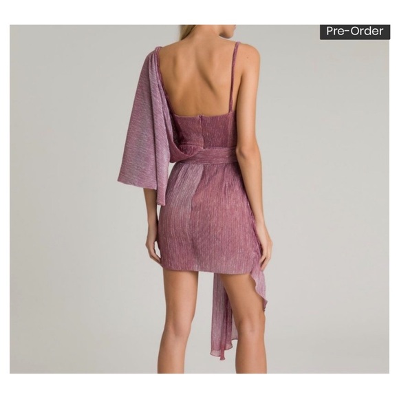 PatBO Asymmetrical Dress in Shimmering Mauve - Picture 2 of 9